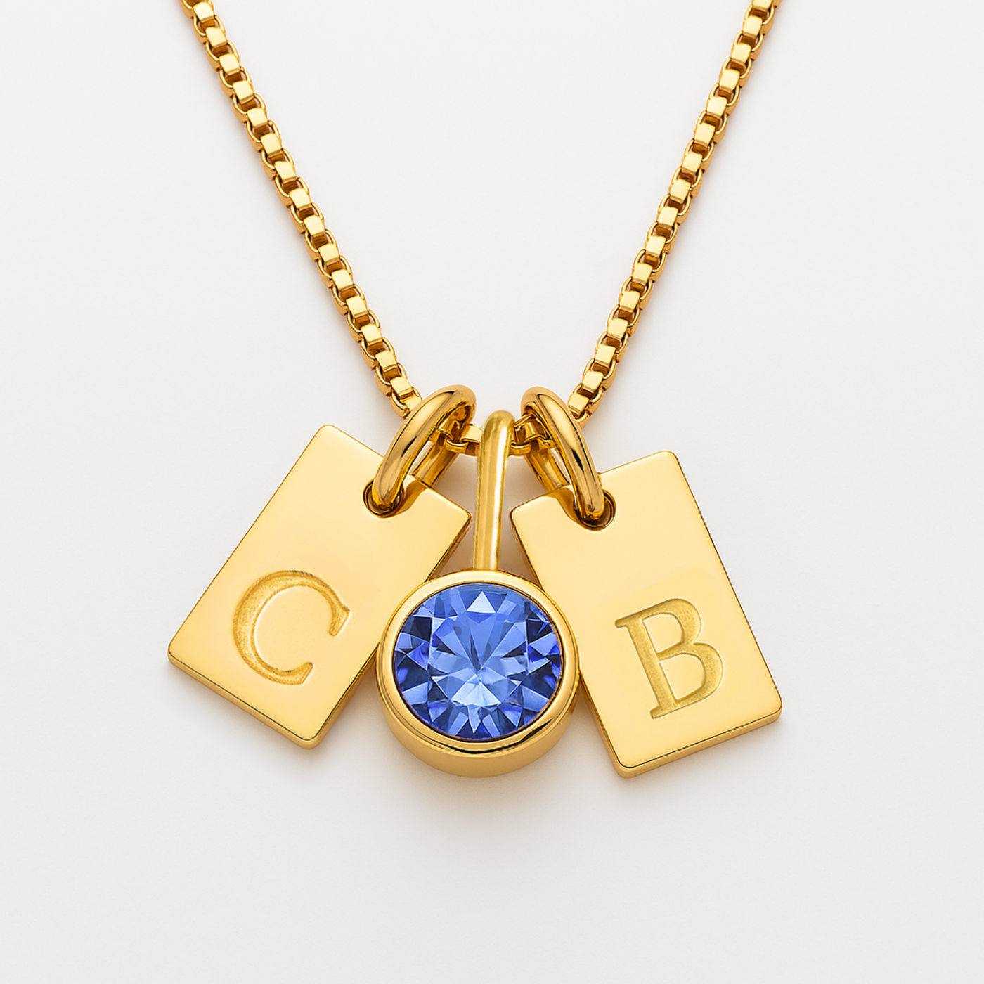 Liora™ Initial Tag Birthstone Necklace