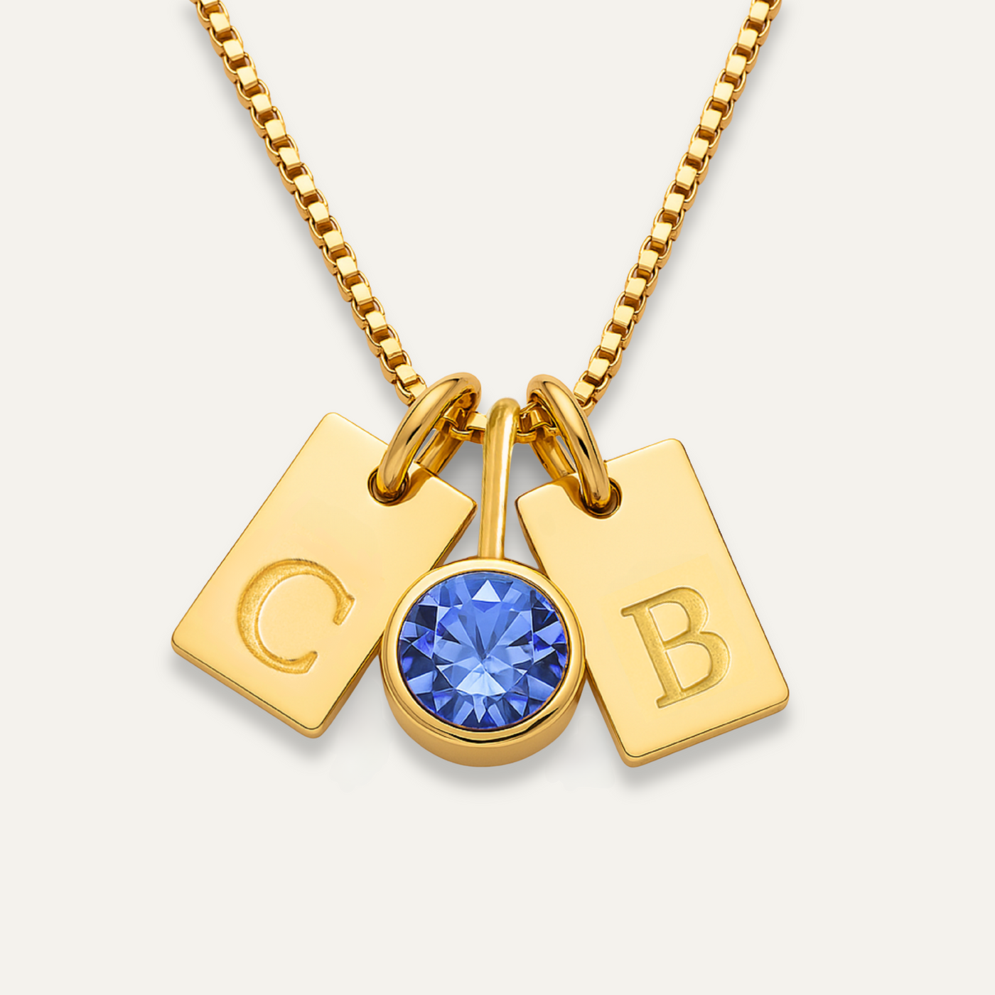 Liora™ Initial Tag Birthstone Necklace