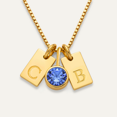 Liora™ Initial Tag Birthstone Necklace