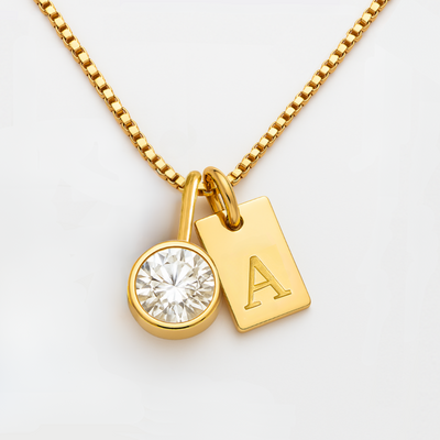 Liora™ Initial Tag Birthstone Necklace
