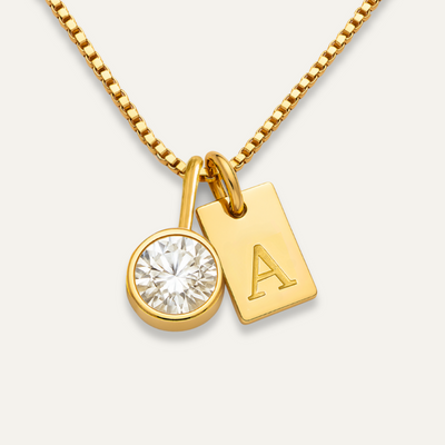 Liora™ Initial Tag Birthstone Necklace