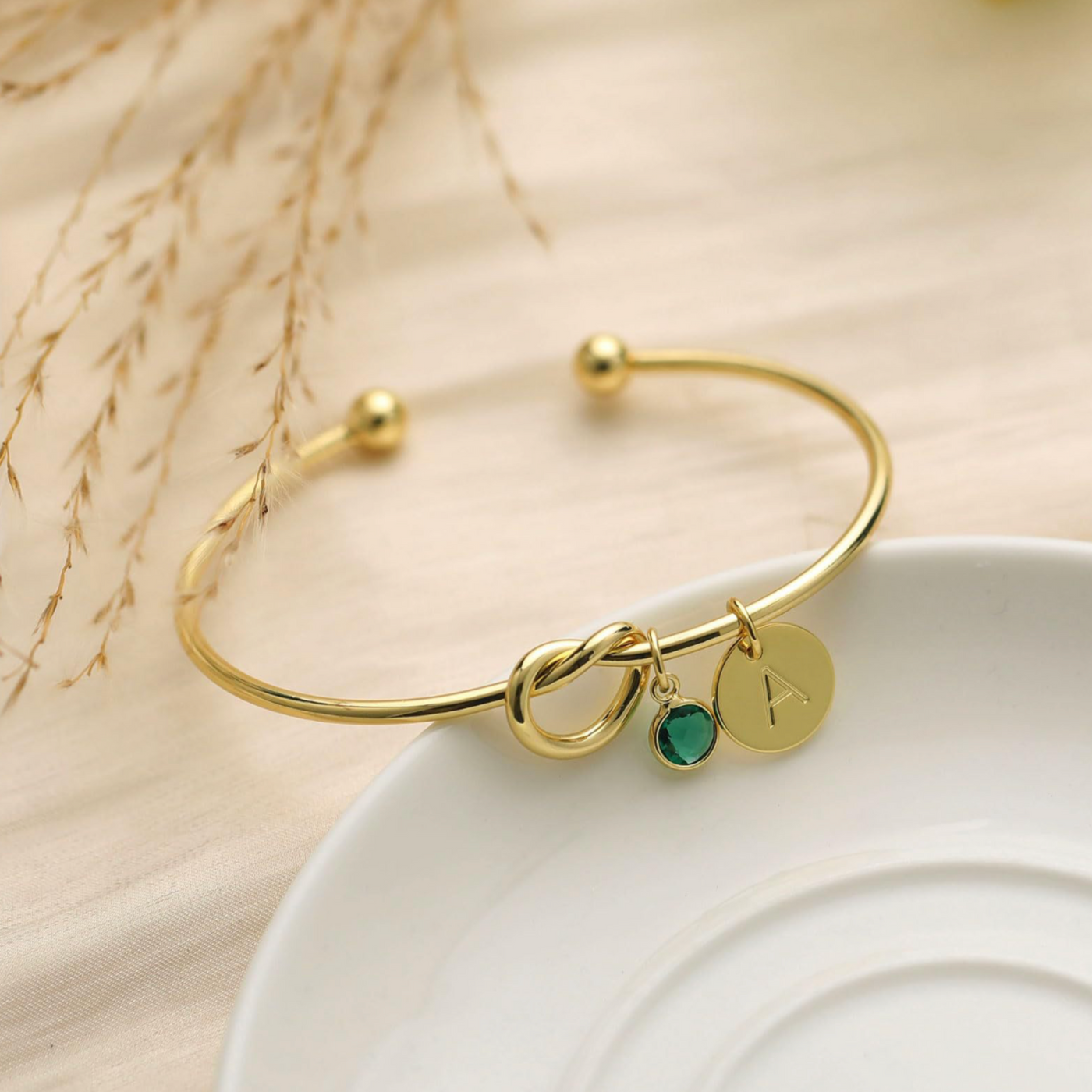 Initial Birthstone Bracelet