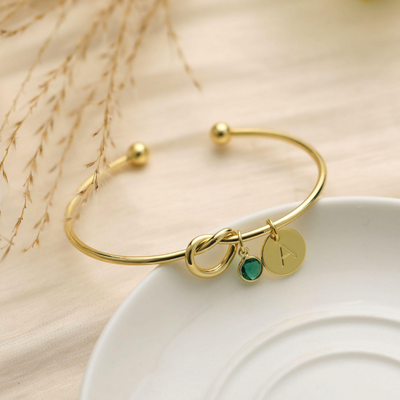 Initial Birthstone Bracelet