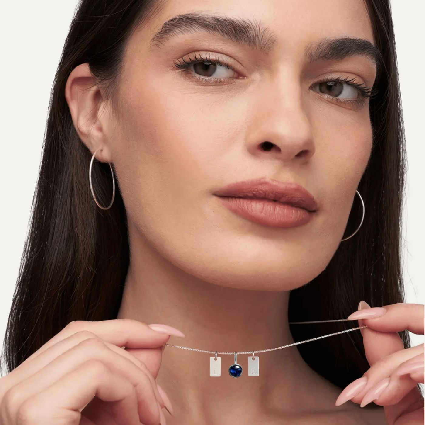 Liora™ Initial Tag Birthstone Necklace