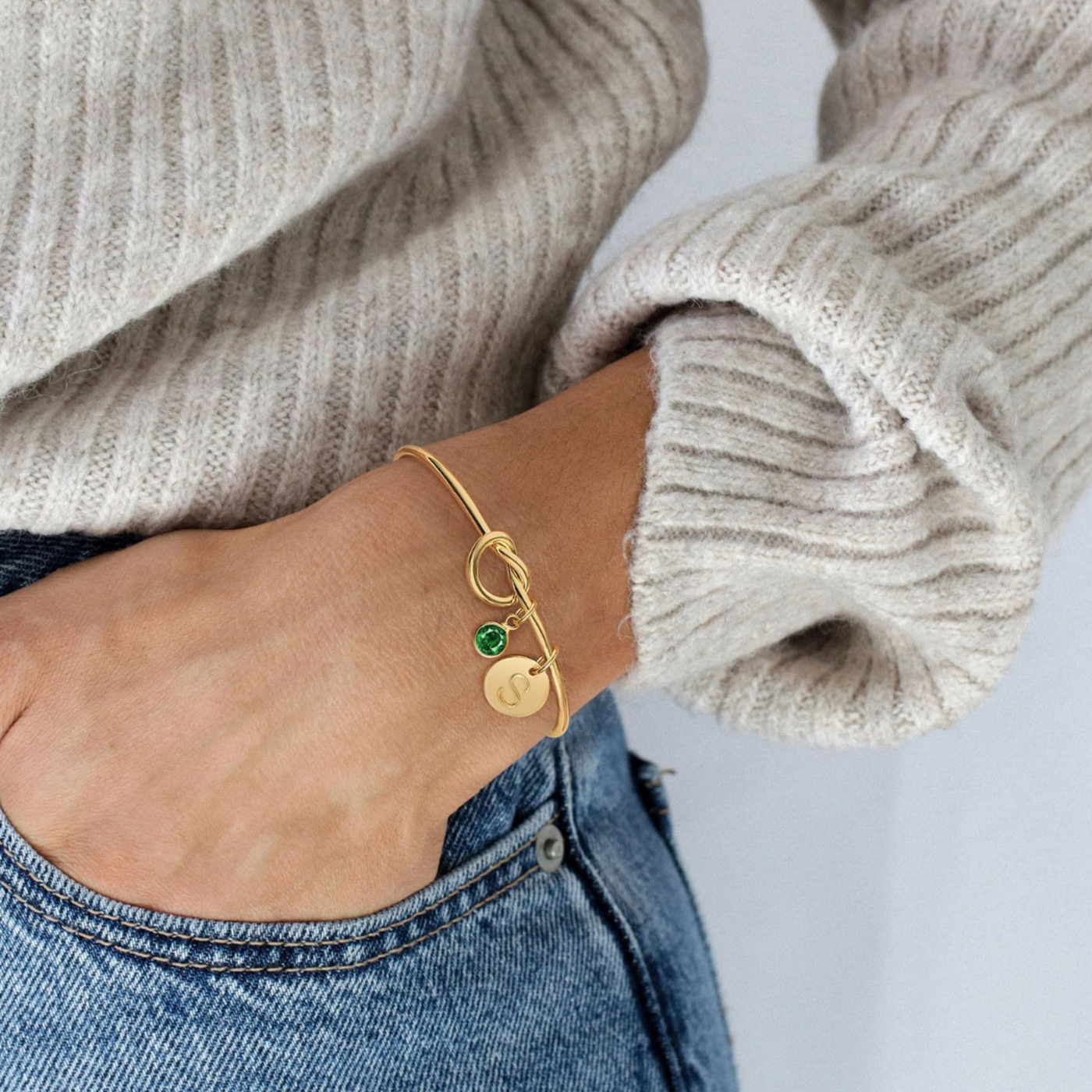 Initial Birthstone Bracelet