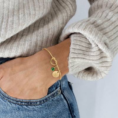Initial Birthstone Bracelet