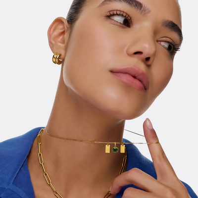 Liora™ Initial Tag Birthstone Necklace