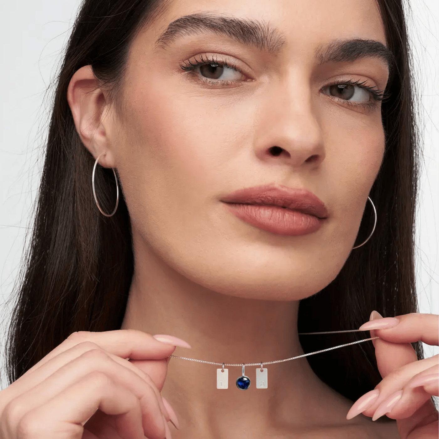 Liora™ Initial Tag Birthstone Necklace